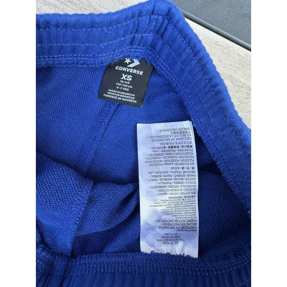 NWT Converse All Star Chuck Taylor Athletic Pants Blue/White Joggers Boys XS 6-7